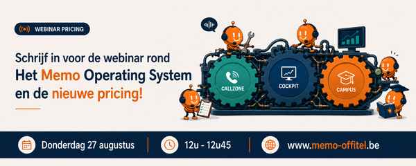 Schrijf in voor de webinar over het Memo Operating System en de nieuwe pricing op donderdag 27 augustus