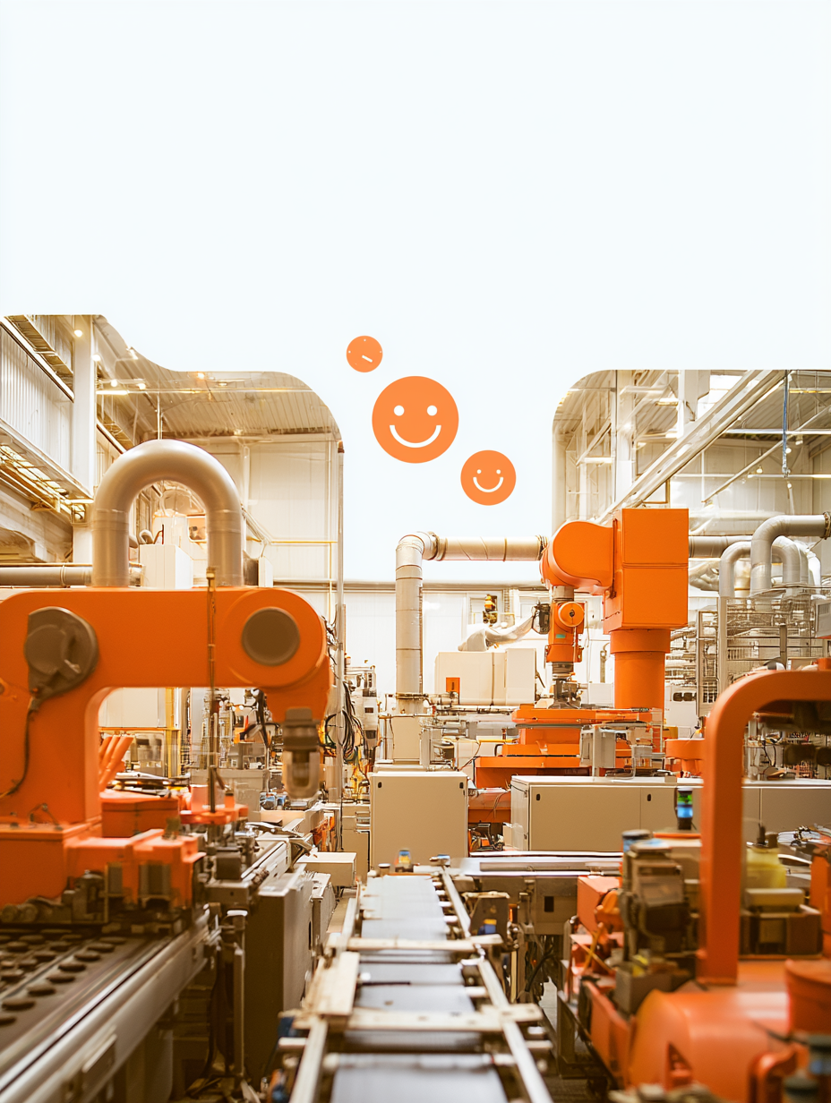 Productielijn met robotarmen in een fabriekshal