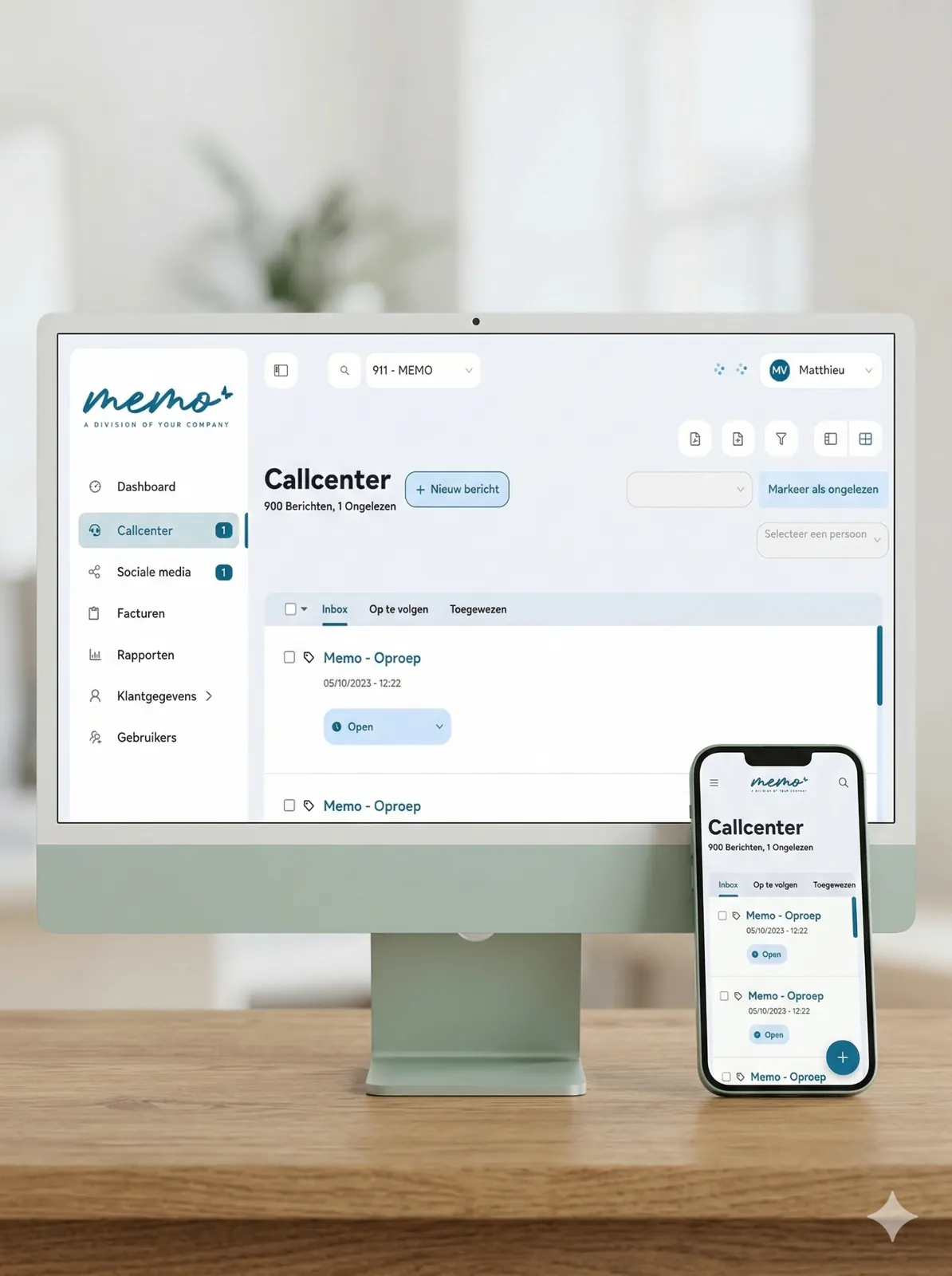 Memoweb dashboard